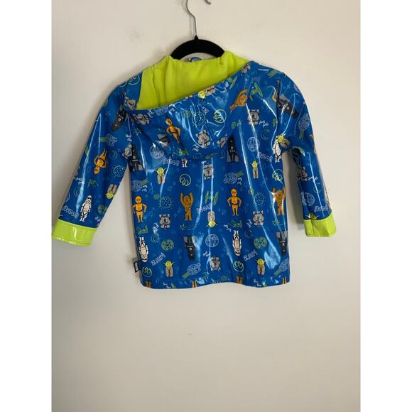 Disney Store Kids Star Wars Characters Lined Rain Jacket Coat Size 4 - Picture 4 of 4